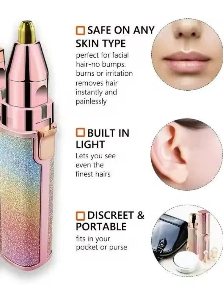 2-in-1 Rechargeable Facial Hair Remover & Eyebrow Razor